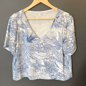 Babaton Aritzia Blue & White Women's Blouse Size M